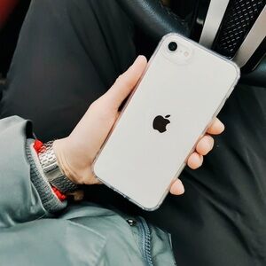 Apple iPhone with Transparent Case - White